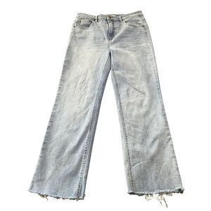 OAT NEW YORK Jeans Women’s 10/30 Light Wash High Rise Straight Leg Raw Edge Hem